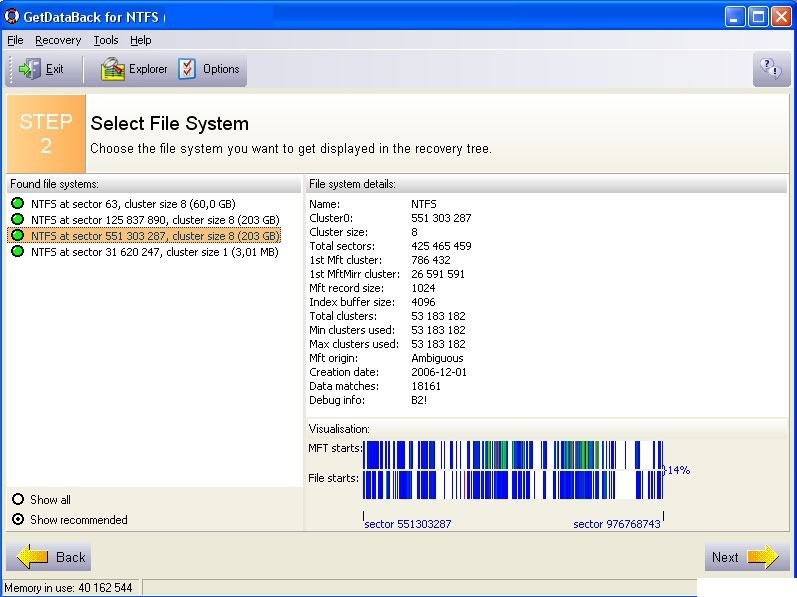 GetDataBack for NTFS windows
