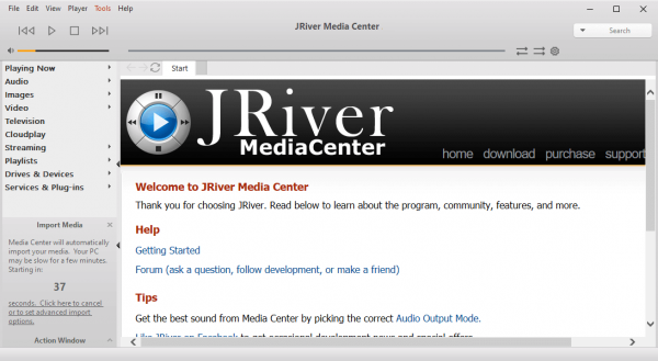 JRiver Media Center windows